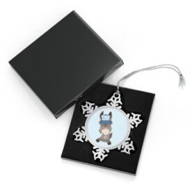Pewter Snowflake Ornament, Shaggy Donkey