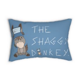 Lumbar Pillow, Shaggy Donkey White Lettering